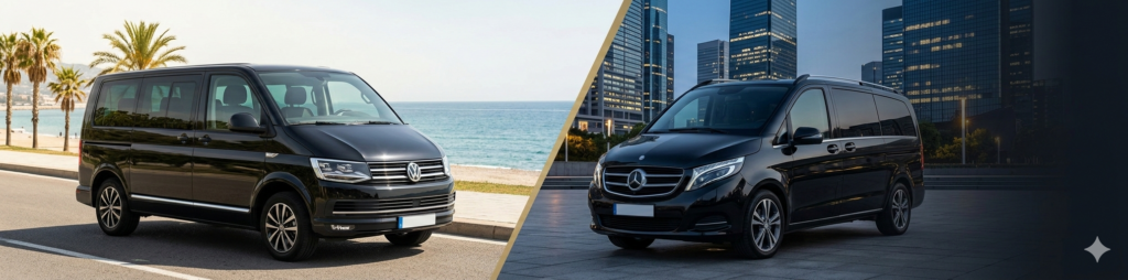 רכב הסעות יוקרתי עד 10 נוסעים — ואן מרצדס שחור ווואן מנהלים שחור לנסיעות פרימיום (Taxi Shuttle)