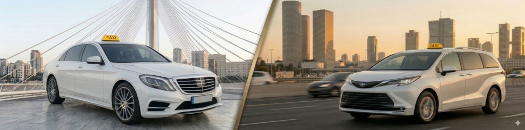 Taxi Shuttle – נסיעות בין־עירוניות במונית פרימיום: סיינה 2024 ומרצדס יוקרתית בתל אביב וירושלים